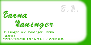 barna maninger business card